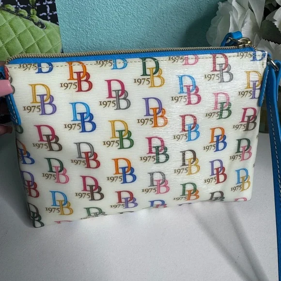 Dooney & Bourke White and Blue Crossbody Bag - Picture 8 of 12
